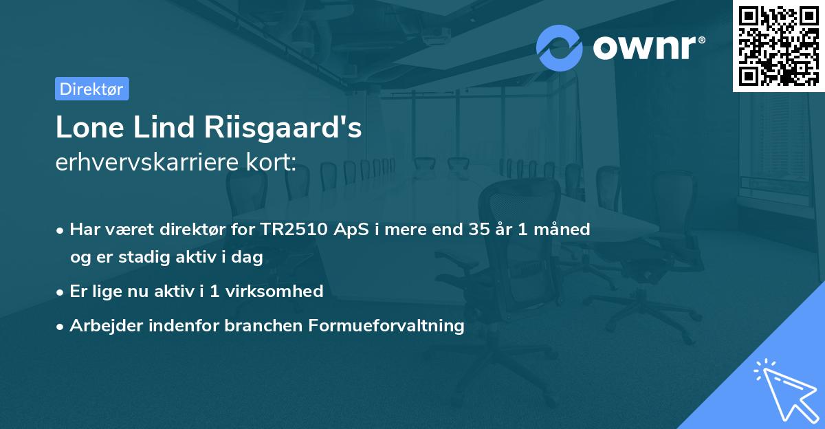 Lone Lind Riisgaard's erhvervskarriere kort