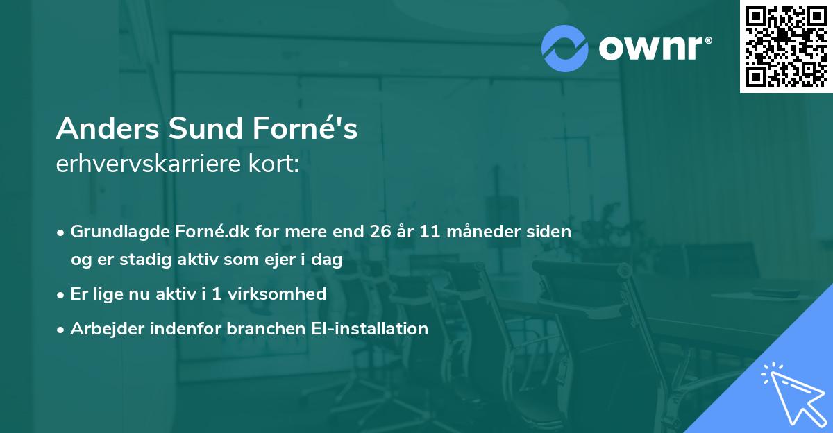 Anders Sund Forné's erhvervskarriere kort