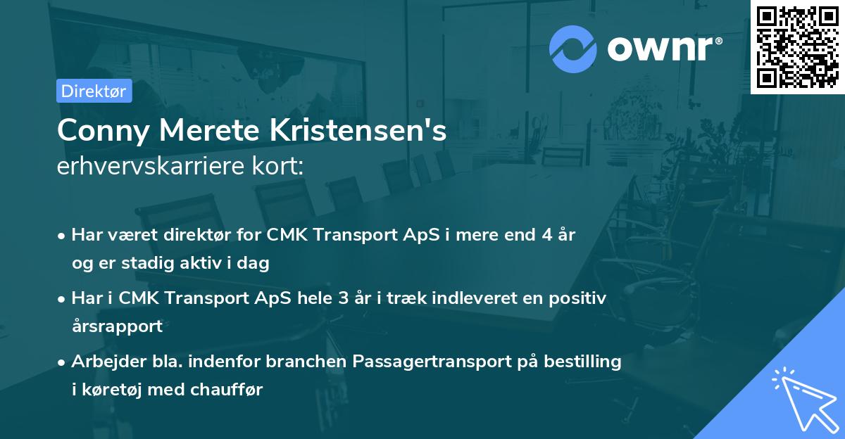 Conny Merete Kristensen's erhvervskarriere kort