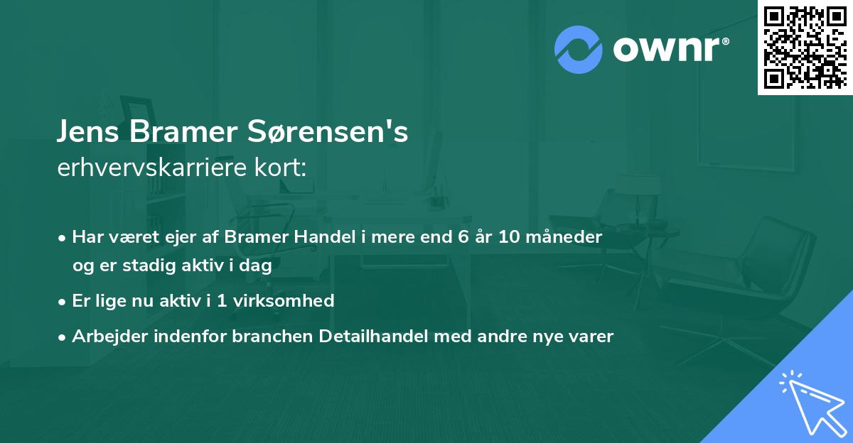 Jens Bramer Sørensen's erhvervskarriere kort
