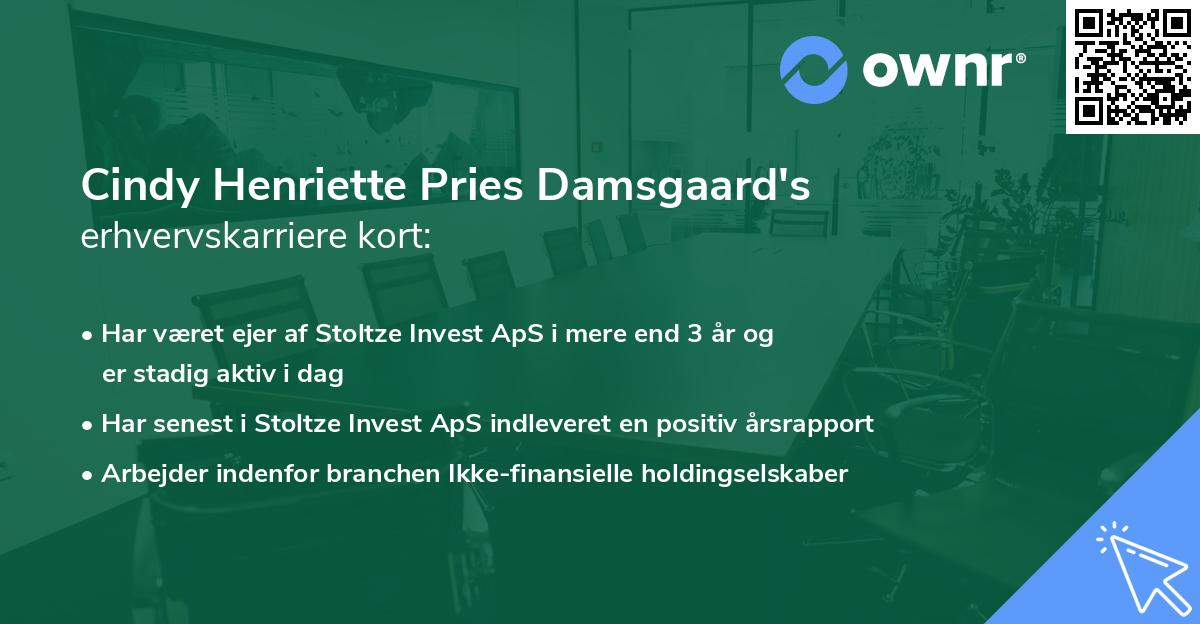 Cindy Henriette Pries Damsgaard's erhvervskarriere kort