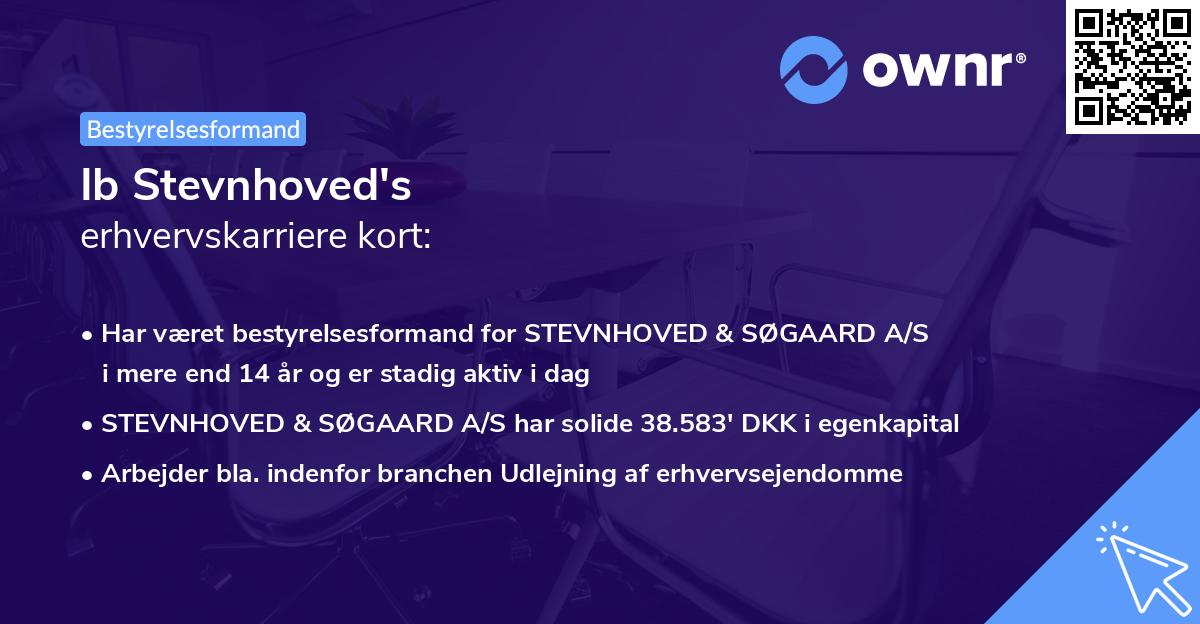 Ib Stevnhoved's erhvervskarriere kort