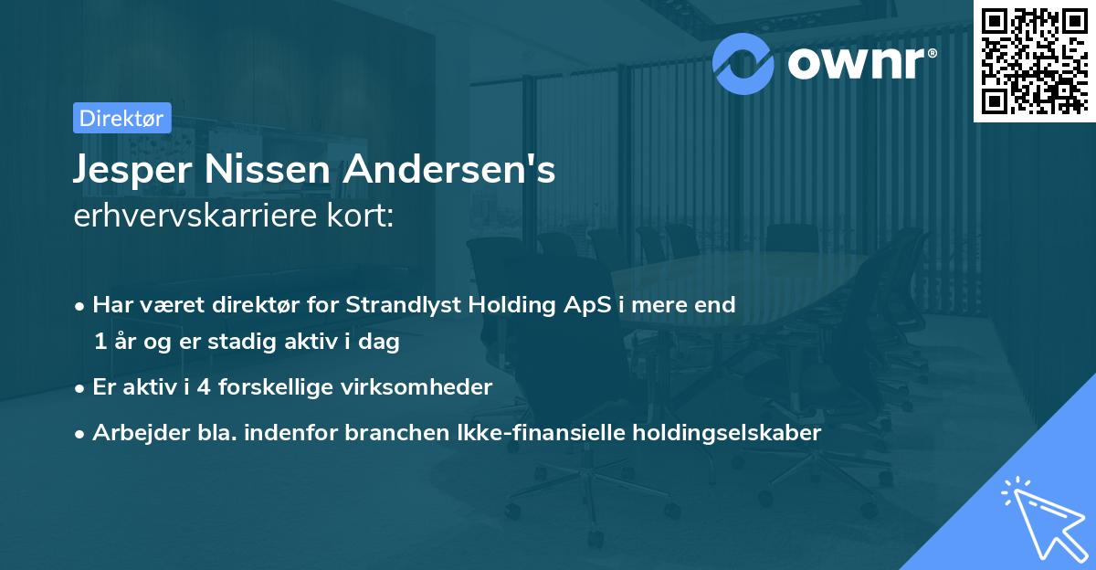 Jesper Nissen Andersen's erhvervskarriere kort