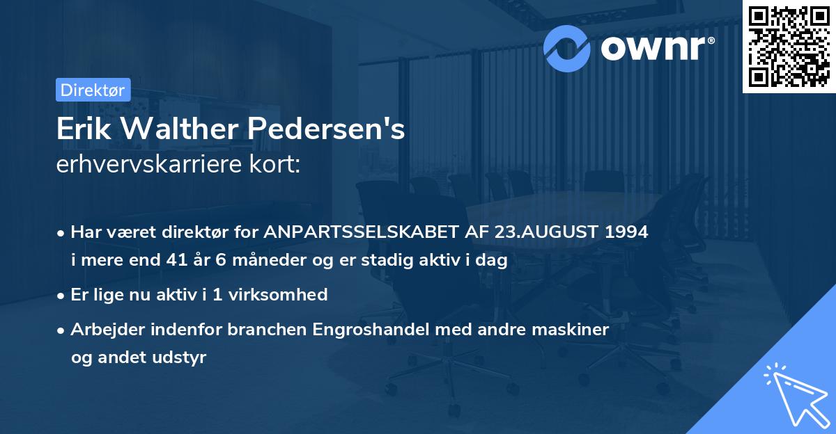 Erik Walther Pedersen's erhvervskarriere kort