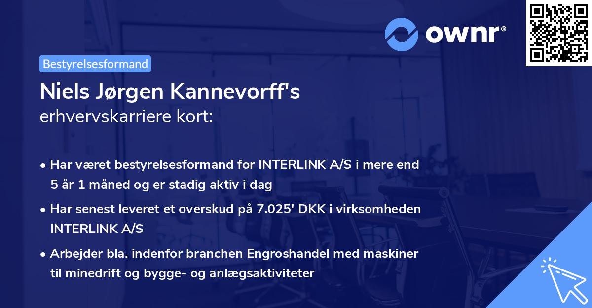 Niels Jørgen Kannevorff's erhvervskarriere kort