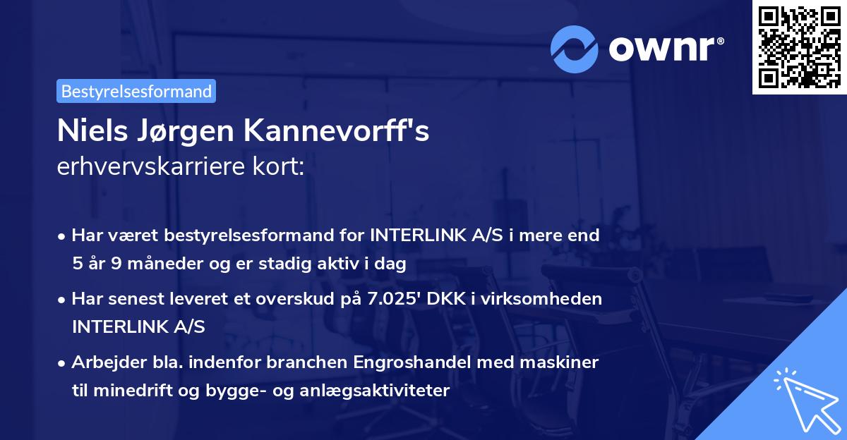Niels Jørgen Kannevorff's erhvervskarriere kort
