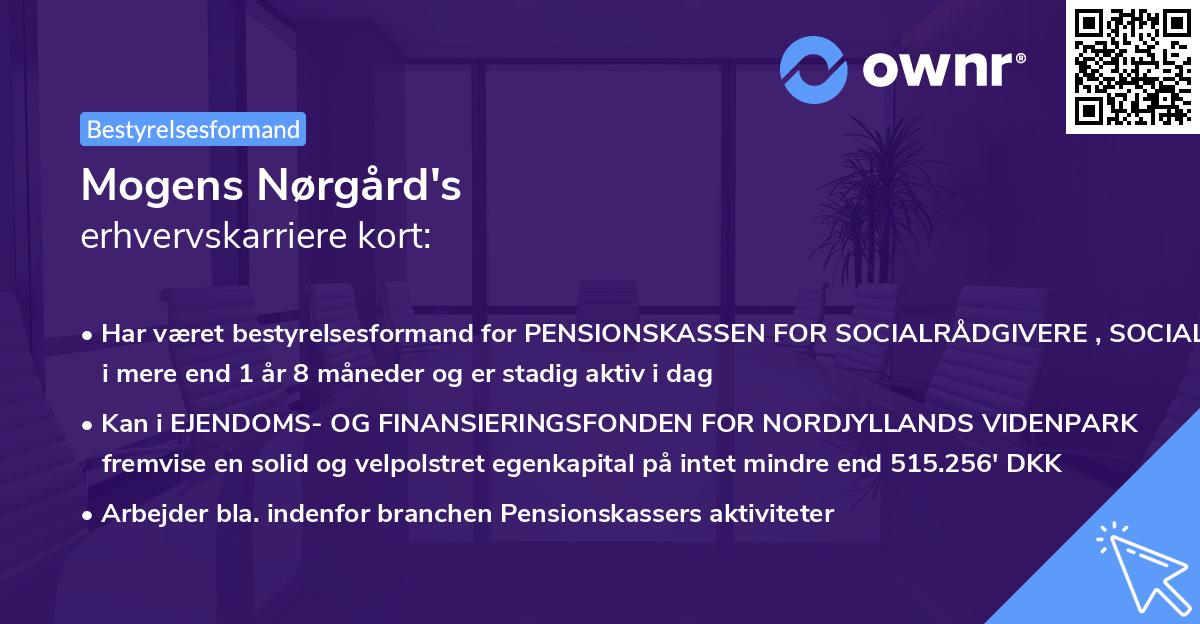 Mogens Nørgård's erhvervskarriere kort