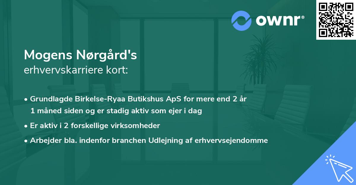 Mogens Nørgård's erhvervskarriere kort