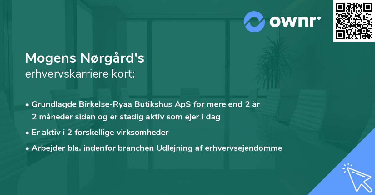 Mogens Nørgård's erhvervskarriere kort