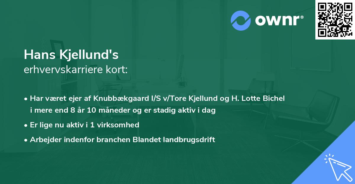 Hans Kjellund's erhvervskarriere kort