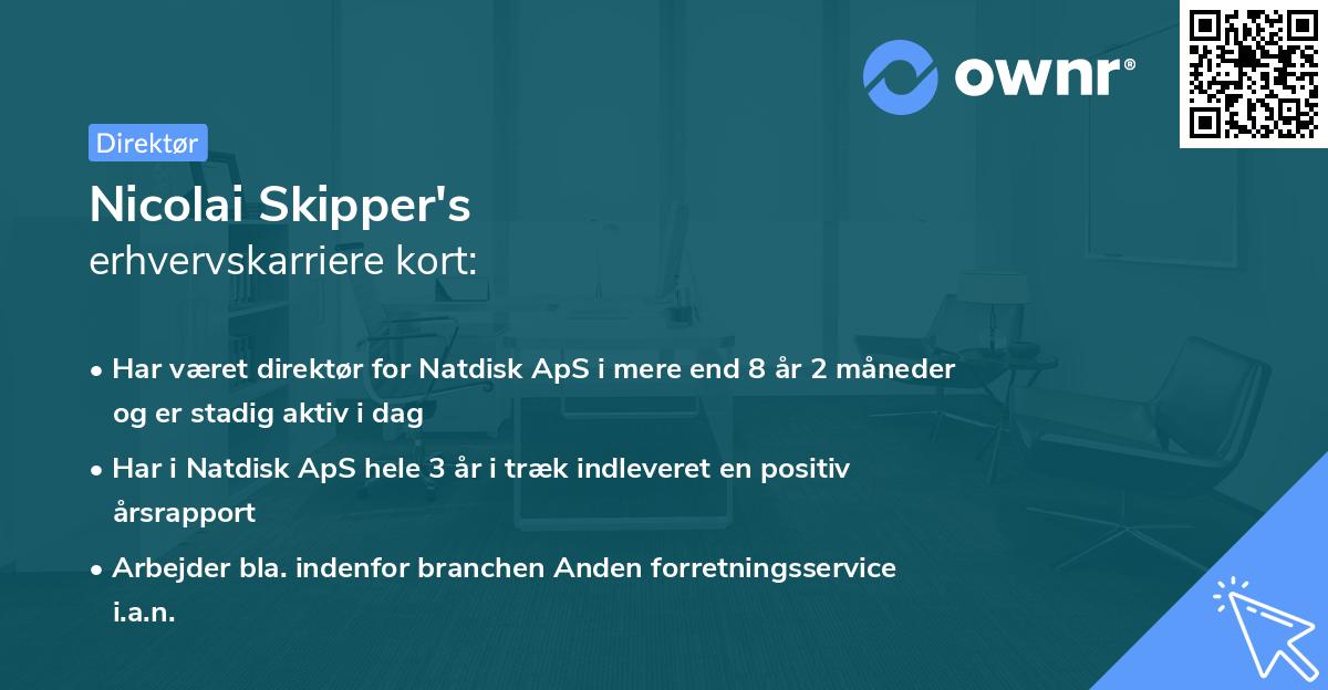 Nicolai Skipper's erhvervskarriere kort