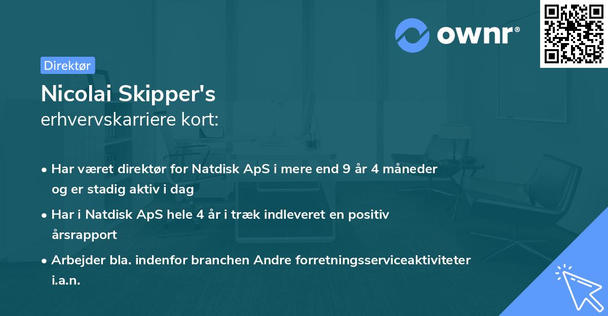 Nicolai Skipper's erhvervskarriere kort