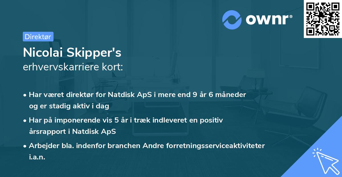 Nicolai Skipper's erhvervskarriere kort