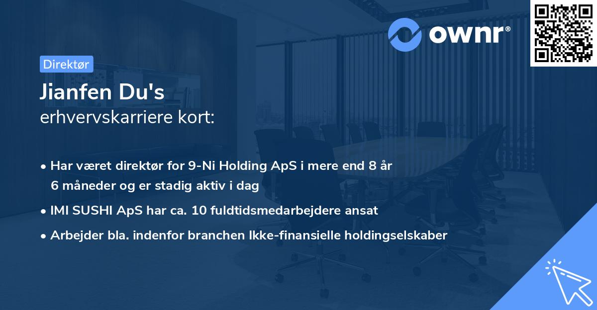 Jianfen Du's erhvervskarriere kort