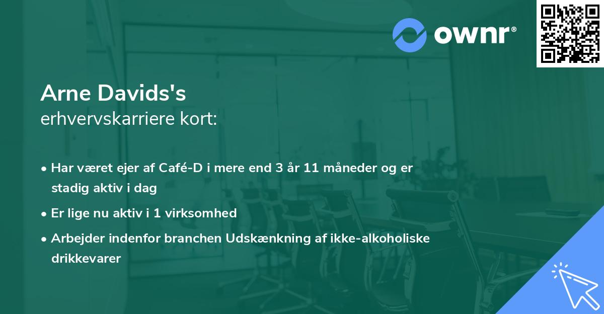 Arne Davids's erhvervskarriere kort