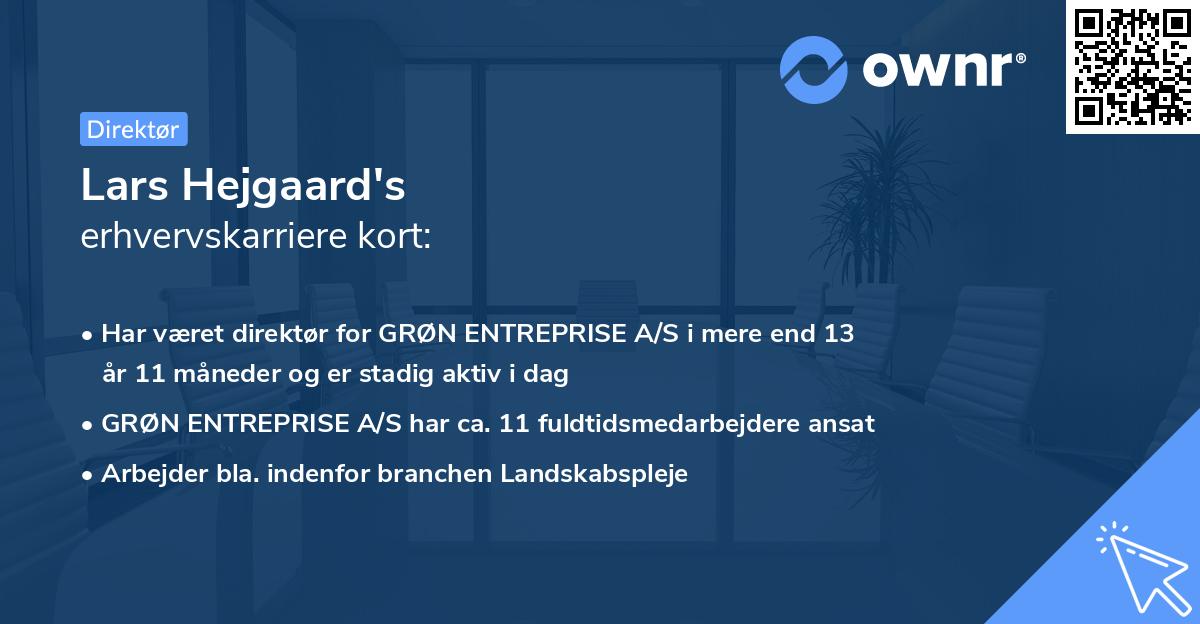 Lars Hejgaard's erhvervskarriere kort