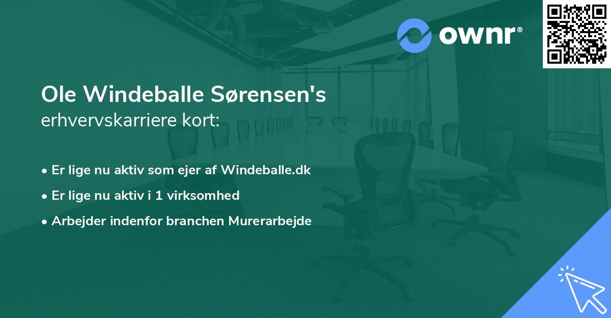 Ole Windeballe Sørensen's erhvervskarriere kort