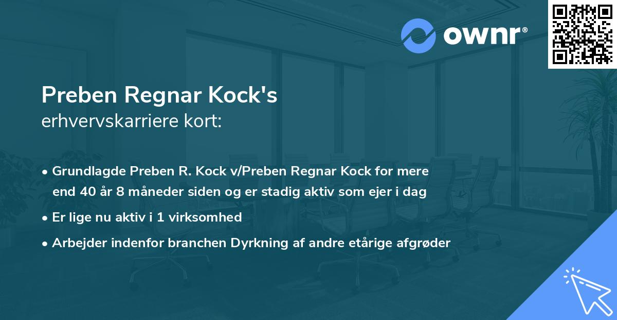 Preben Regnar Kock's erhvervskarriere kort