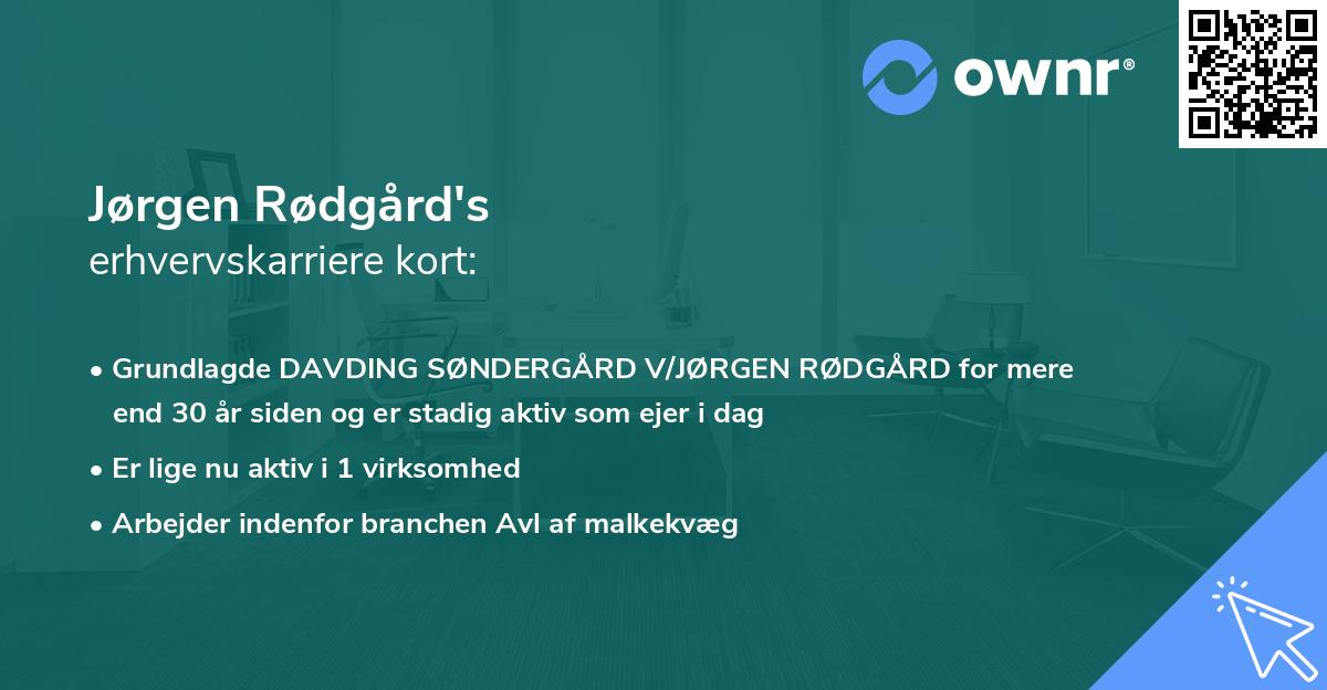 Jørgen Rødgård's erhvervskarriere kort