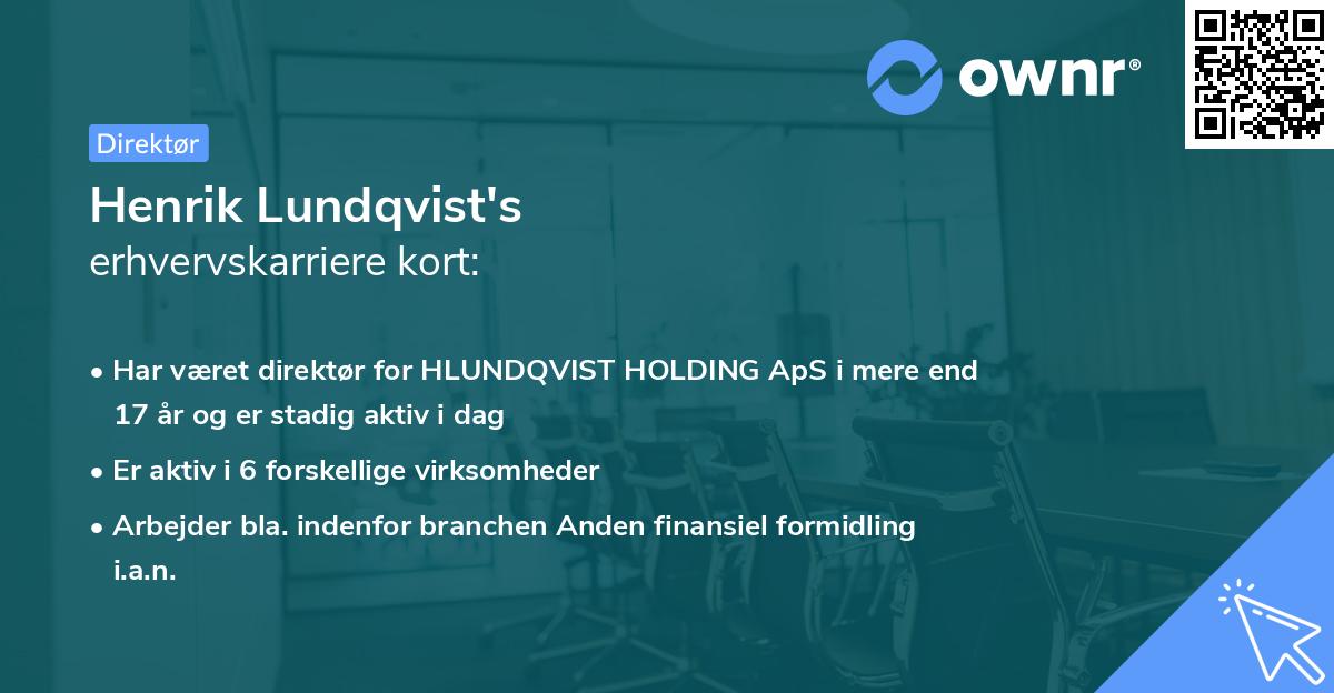 Henrik Lundqvist's erhvervskarriere kort