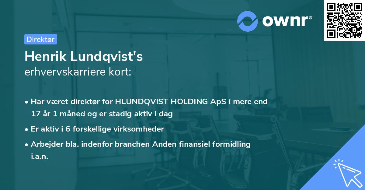 Henrik Lundqvist's erhvervskarriere kort