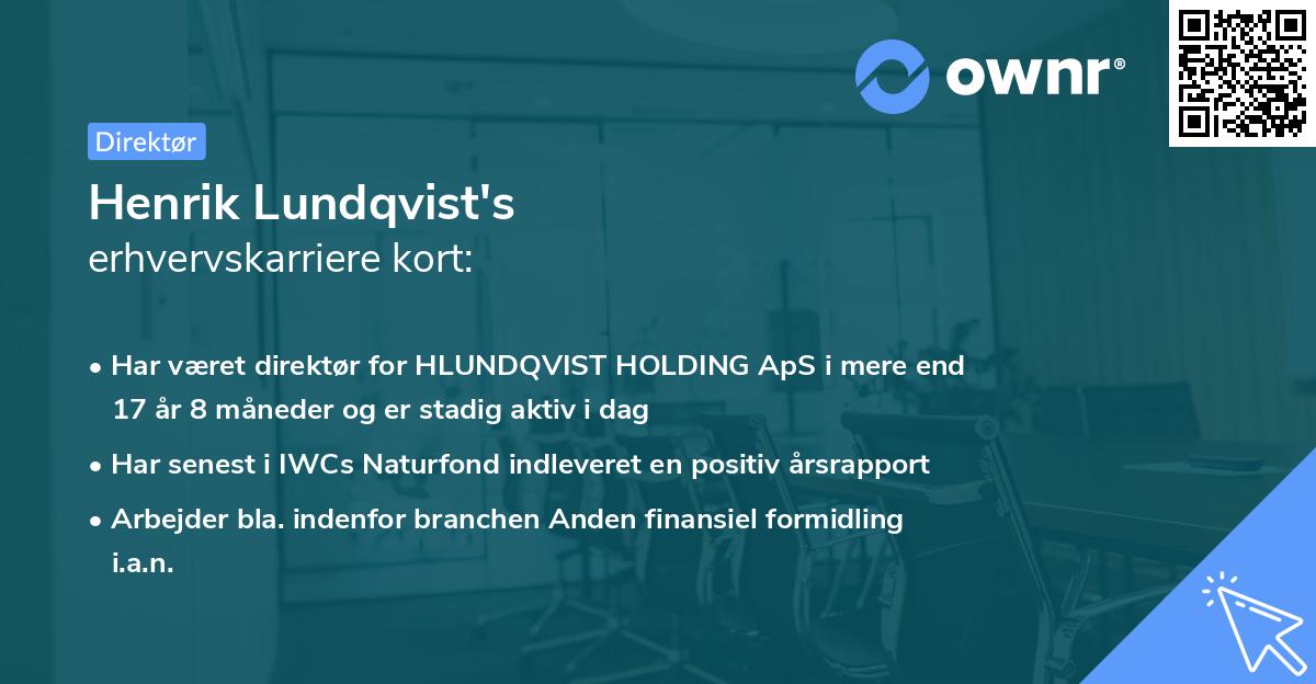 Henrik Lundqvist's erhvervskarriere kort