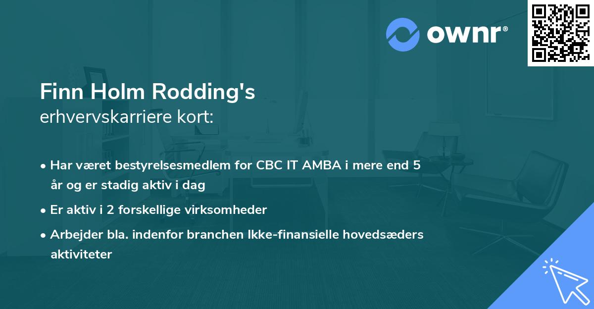 Finn Holm Rodding's erhvervskarriere kort