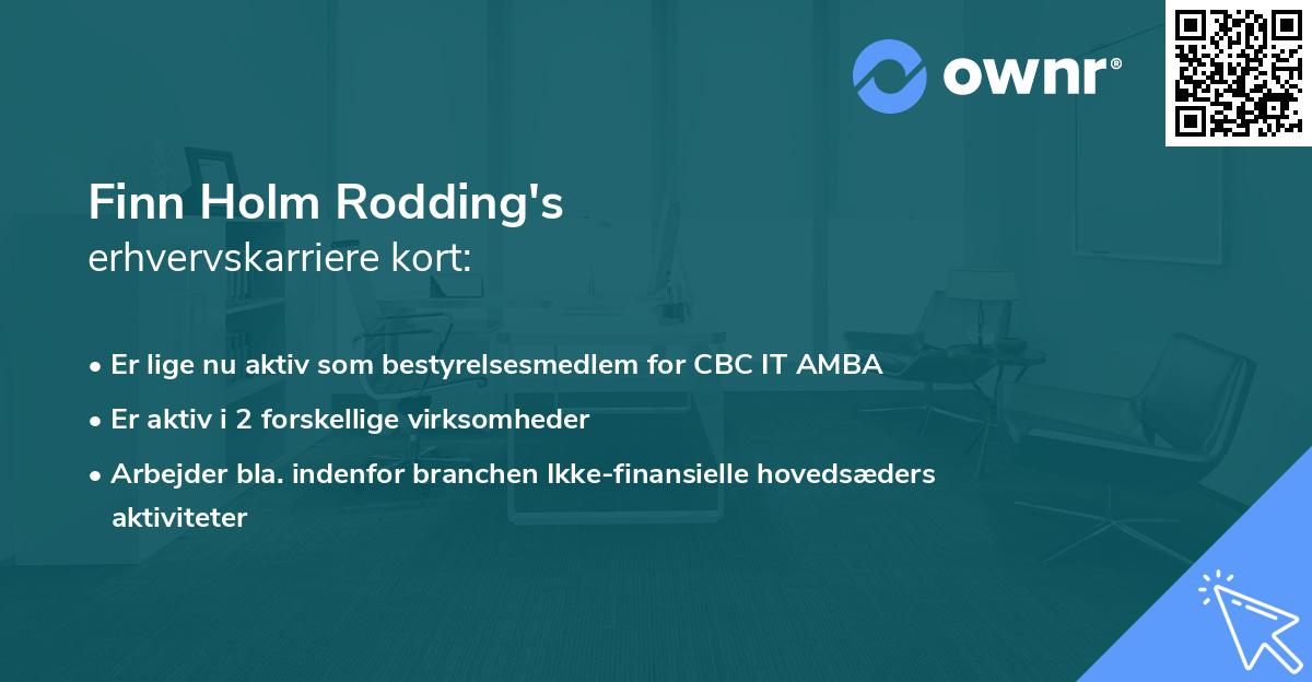 Finn Holm Rodding's erhvervskarriere kort
