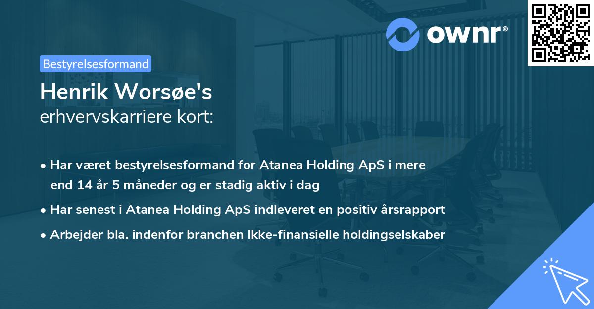 Henrik Worsøe's erhvervskarriere kort