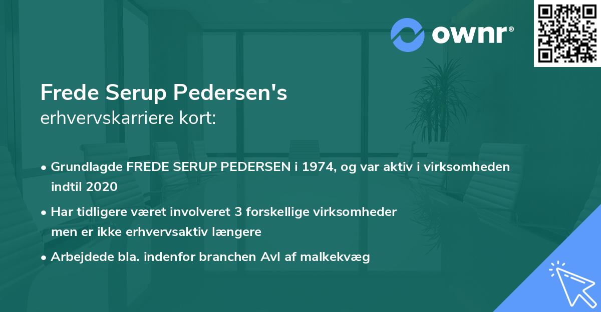 Frede Serup Pedersen's erhvervskarriere kort