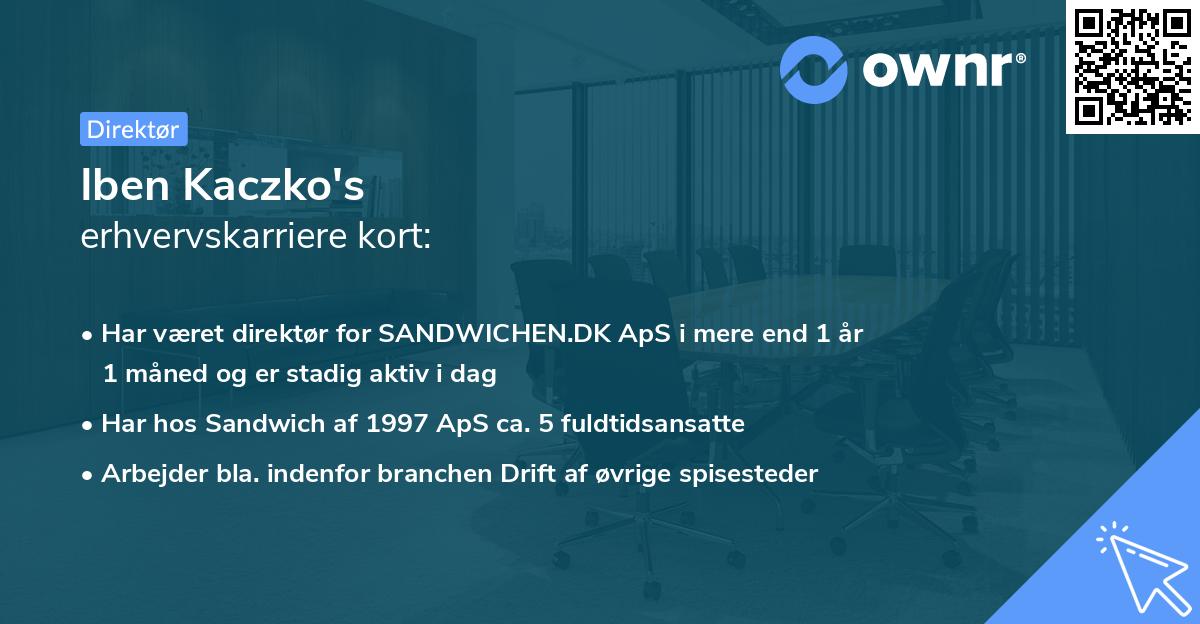 Iben Kaczko's erhvervskarriere kort