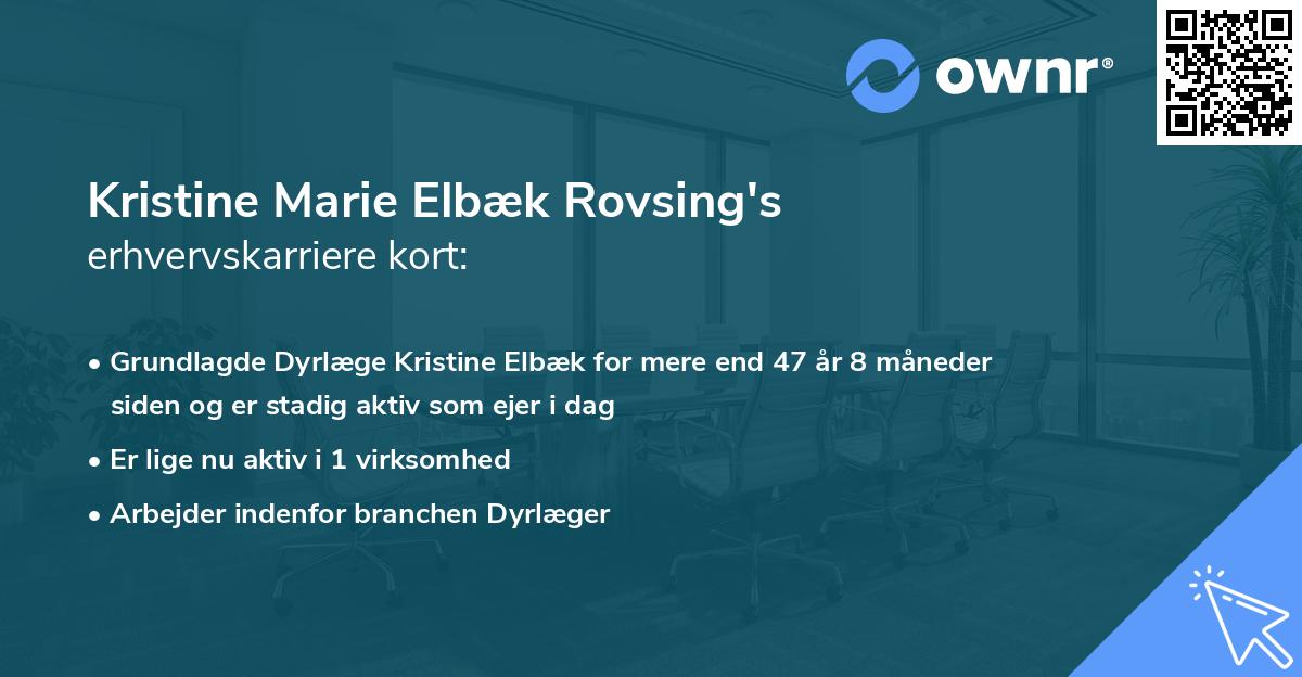 Kristine Marie Elbæk Rovsing's erhvervskarriere kort