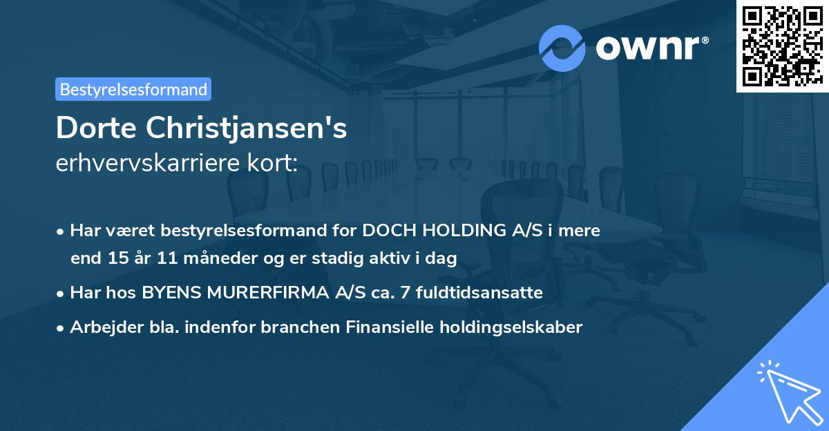 Dorte Christjansen's erhvervskarriere kort