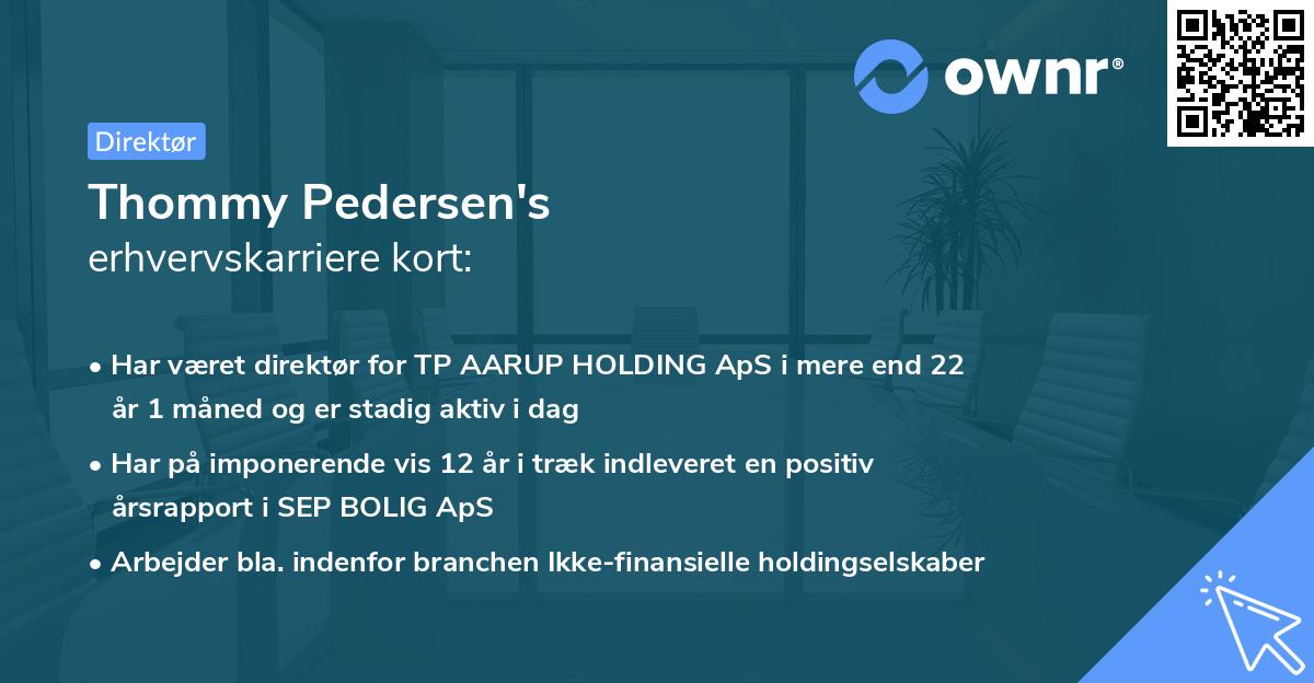 Thommy Pedersen's erhvervskarriere kort