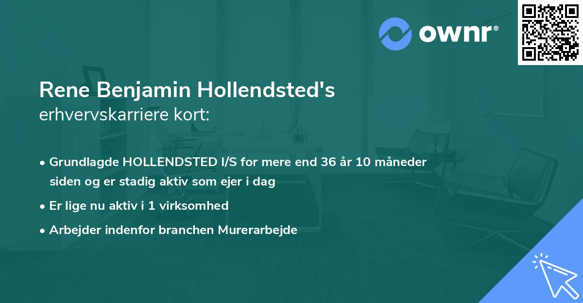 Rene Benjamin Hollendsted's erhvervskarriere kort