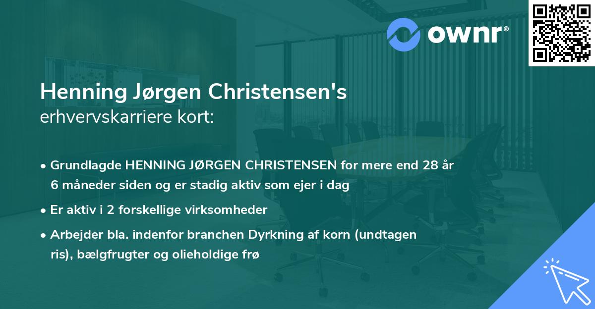 Henning Jørgen Christensen's erhvervskarriere kort