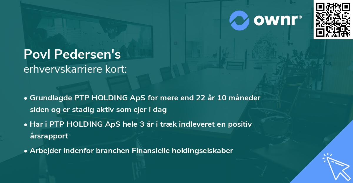 Povl Pedersen's erhvervskarriere kort