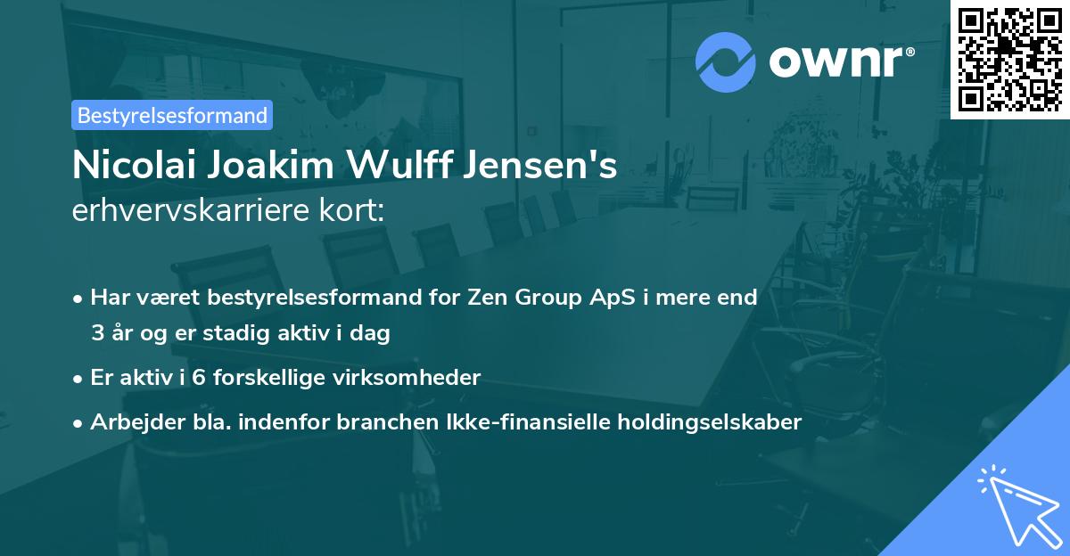 Nicolai Joakim Wulff Jensen's erhvervskarriere kort