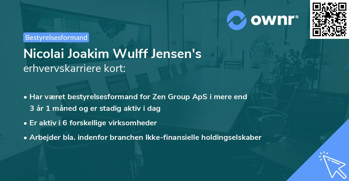 Nicolai Joakim Wulff Jensen's erhvervskarriere kort