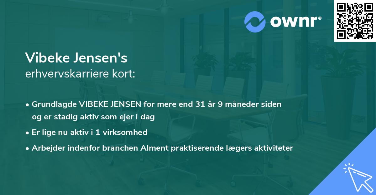 Vibeke Jensen's erhvervskarriere kort