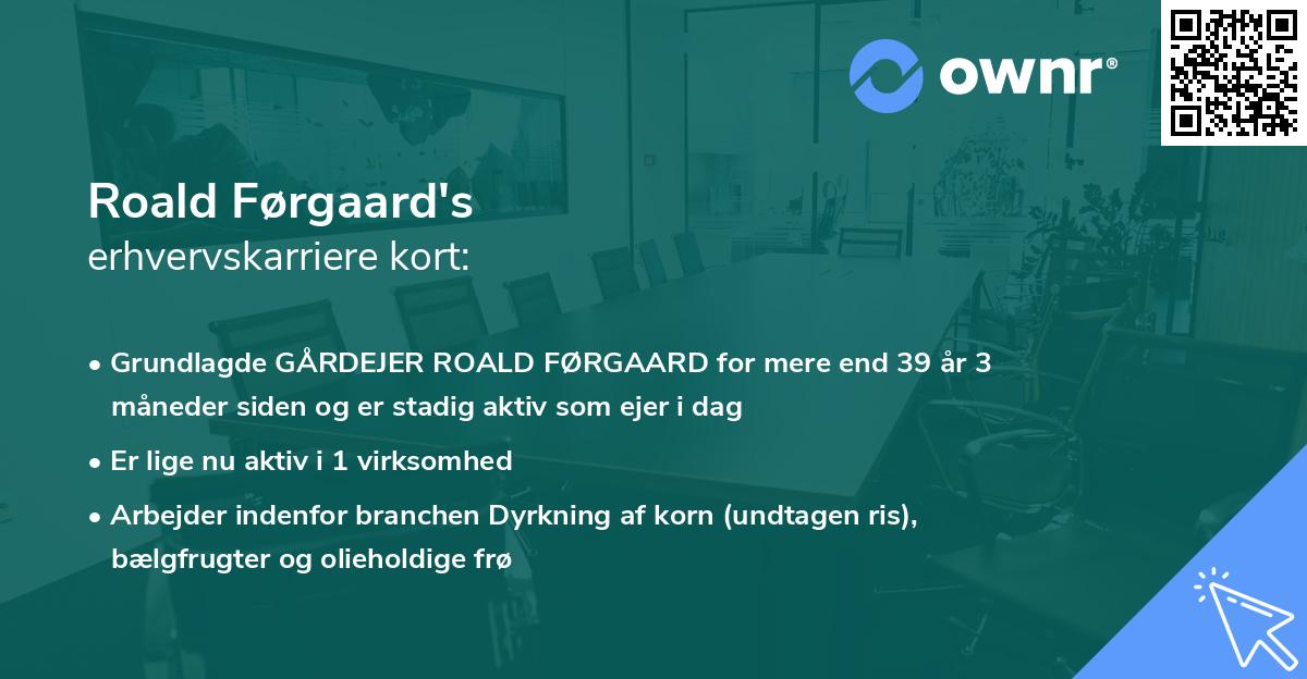 Roald Førgaard's erhvervskarriere kort