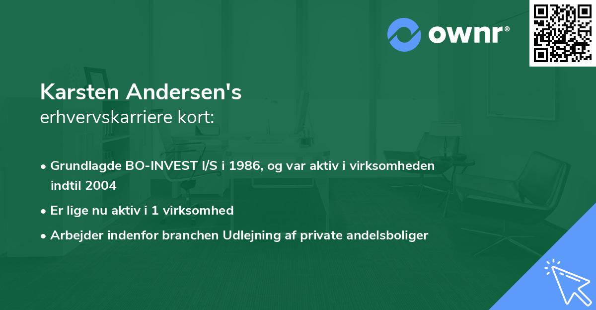 Karsten Andersen's erhvervskarriere kort