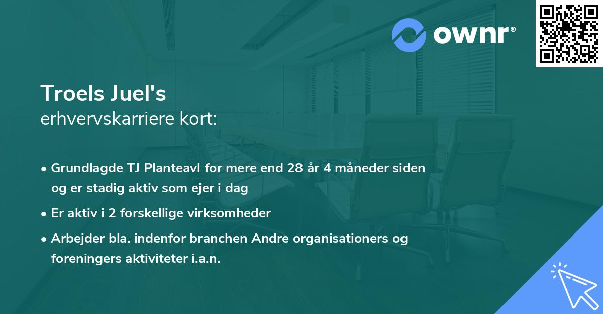 Troels Juel's erhvervskarriere kort