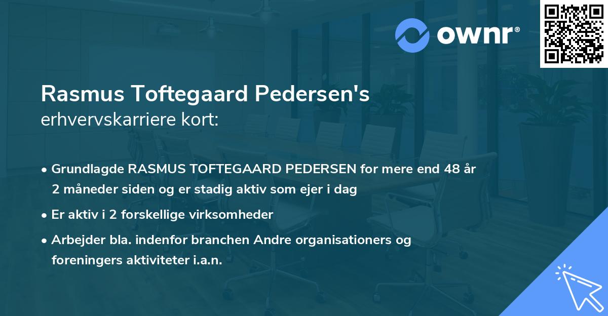 Rasmus Toftegaard Pedersen's erhvervskarriere kort