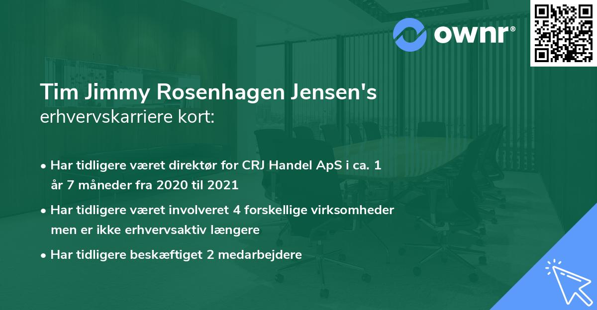 Tim Jimmy Rosenhagen Jensen's erhvervskarriere kort