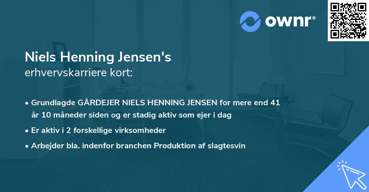 Niels Henning Jensen's erhvervskarriere kort