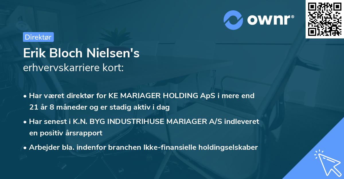 Erik Bloch Nielsen's erhvervskarriere kort