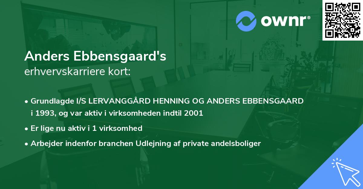 Anders Ebbensgaard's erhvervskarriere kort