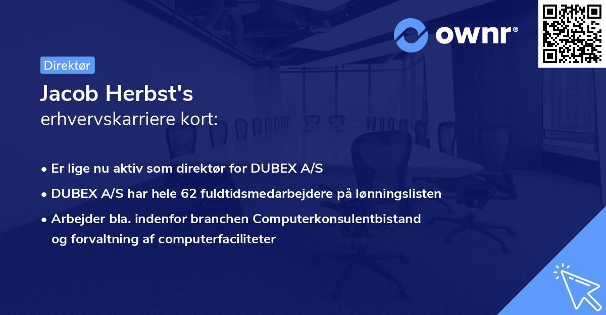 Jacob Herbst's erhvervskarriere kort