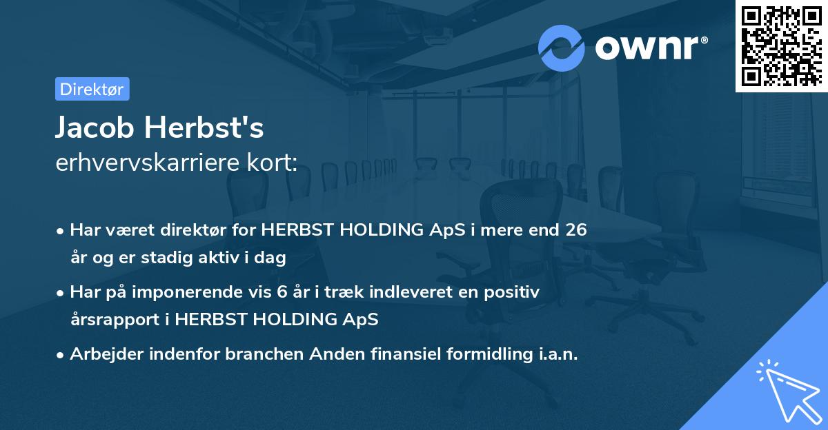 Jacob Herbst's erhvervskarriere kort